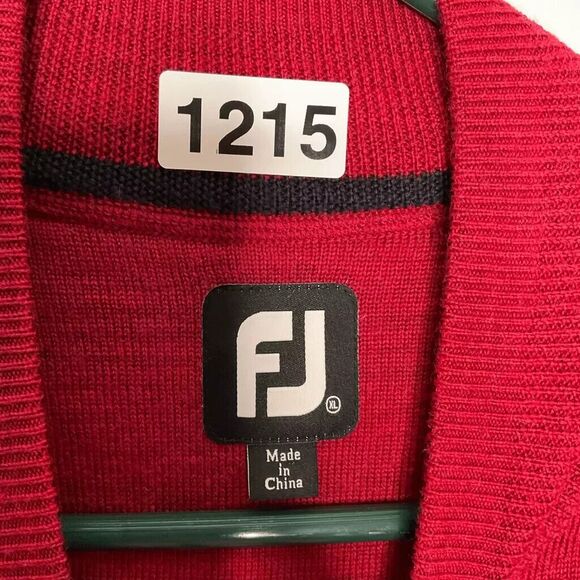 NWOT FootJoy FJ 1/4 Zip Long Sleeve Sweater Men Size XL Raspberry Pink 100% Wool - Picture 2 of 9